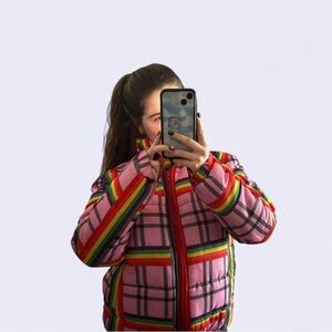 Multicolor Striped Puffer Jacket